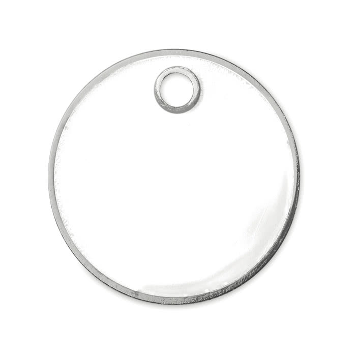 Colorido llavero con moneda para super color blanco tercera vista Colorido llavero con moneda para super color blanco tercera vista