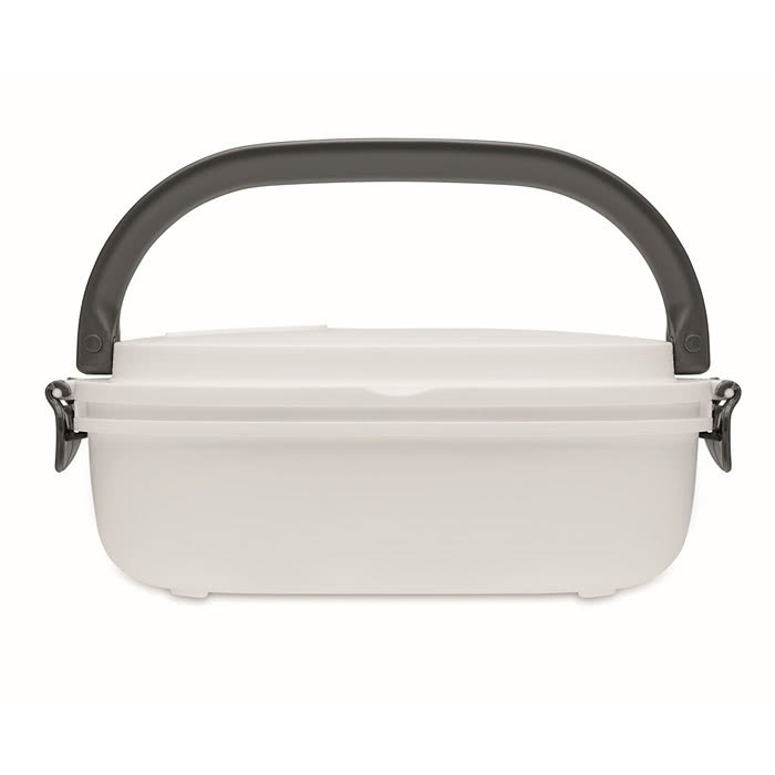 Fiambrera de PP con cierre hermético color blanco quinta vista