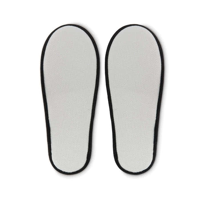 Zapatillas con logotipo para hotel de poliéster Roomie color negro tercera vista Zapatillas con logotipo para hotel de poliéster Roomie color negro tercera vista