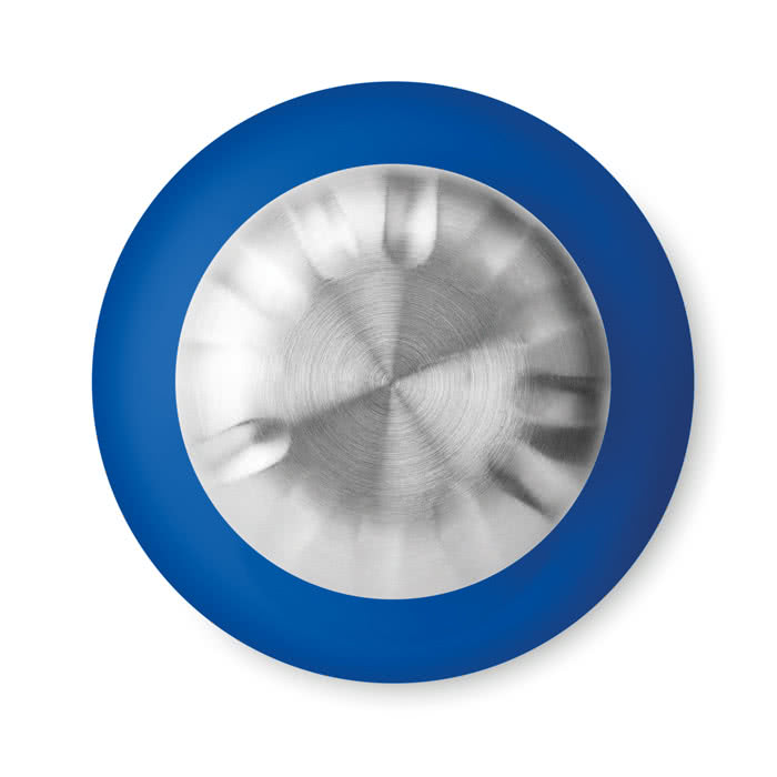 Botella de vidrio con tapón de acero color azul real tercera vista