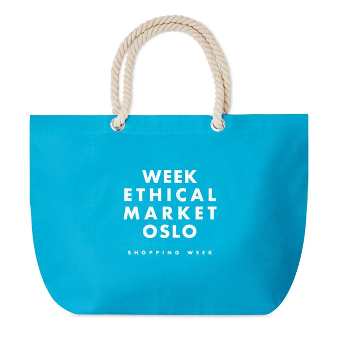 Bolsa de playa con logotipo de color turquesa Bolsa de playa con logotipo de color turquesa