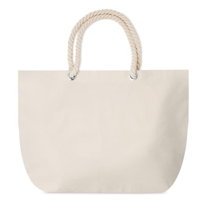 Bolsas de playa con asas de cuerda color beige tercera vista Bolsas de playa con asas de cuerda color beige tercera vista