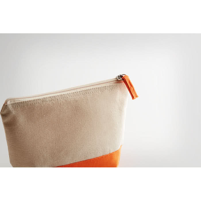 Neceseres personalizados de algodón color naranja segunda vista