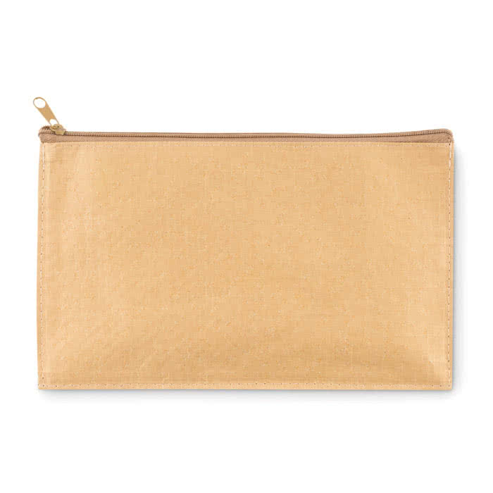 Estuche grande personalizado papel woven color beige