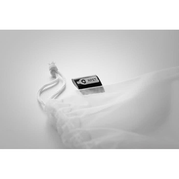 Bolsa rejilla de plásticos reciclados color blanco cuarta vista Bolsa rejilla de plásticos reciclados color blanco cuarta vista