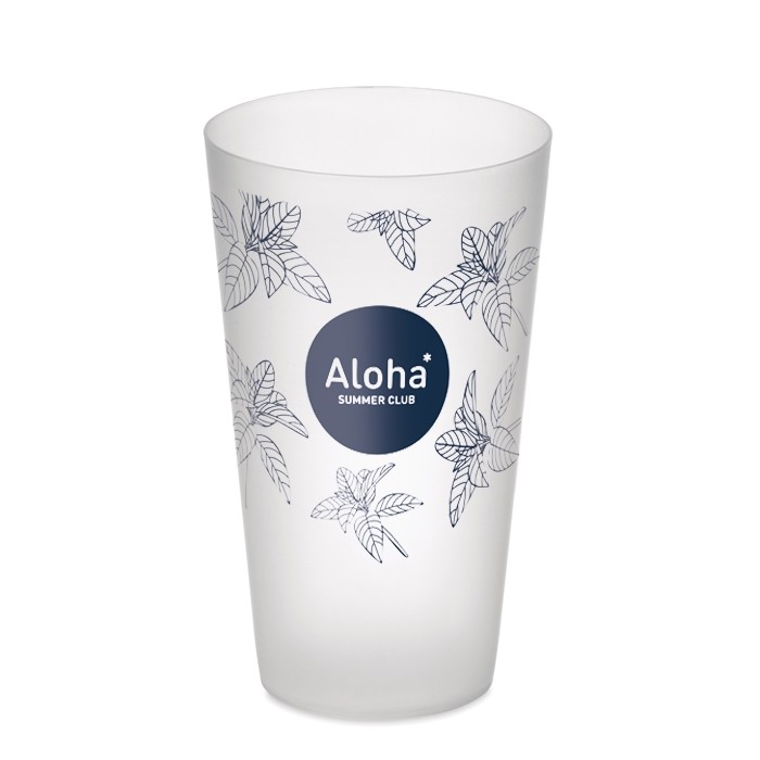 Vasos reutilizables acabado glaseado con logotipo