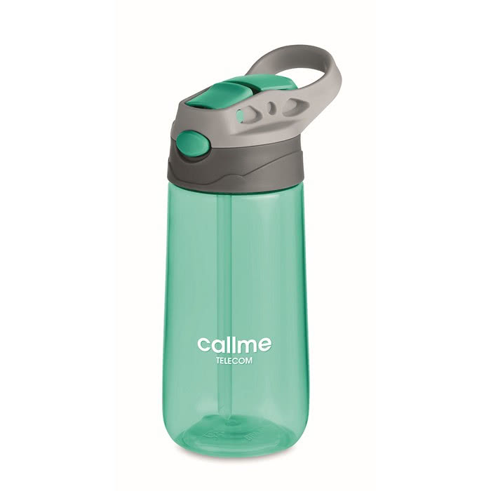 Botellas de plástico para agua personalizadas color verde con logo Botellas de plástico para agua personalizadas color verde con logo