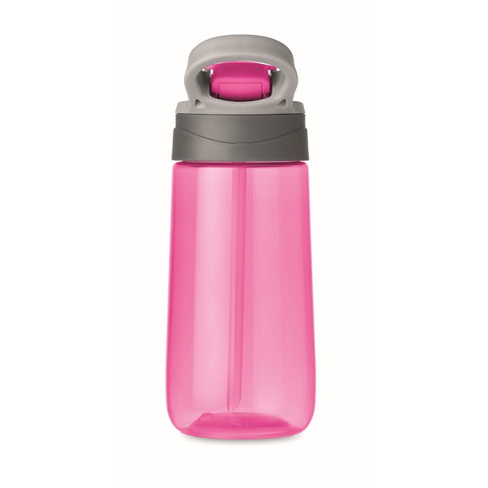 Botellas de plástico para agua personalizadas color rosa cuarta vista Botellas de plástico para agua personalizadas color rosa cuarta vista