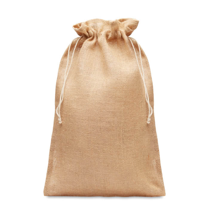 Bolsa de yute grande cierre de cuerdas color beige Bolsa de yute grande cierre de cuerdas color beige