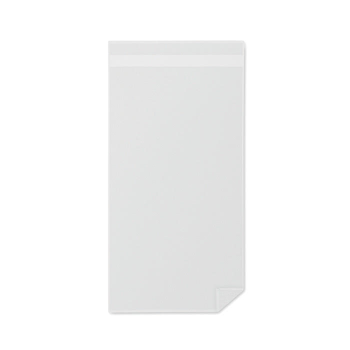 Toallas con logo de algodón orgánico color blanco segunda vista Toallas con logo de algodón orgánico color blanco segunda vista