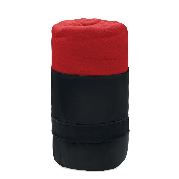 Manta polar personalizada en RPET color rojo Manta polar personalizada en RPET color rojo