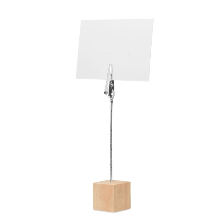 Soporte de madera con clip para notas color madera