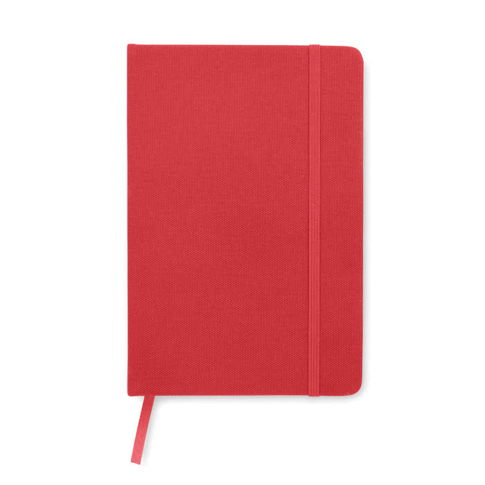 Libreta RPET personalizada tamaño A5 color rojo segunda vista Libreta RPET personalizada tamaño A5 color rojo segunda vista