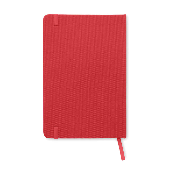 Libreta RPET personalizada tamaño A5 color rojo tercera vista Libreta RPET personalizada tamaño A5 color rojo tercera vista