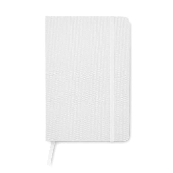Libreta RPET personalizada tamaño A5 color blanco segunda vista Libreta RPET personalizada tamaño A5 color blanco segunda vista