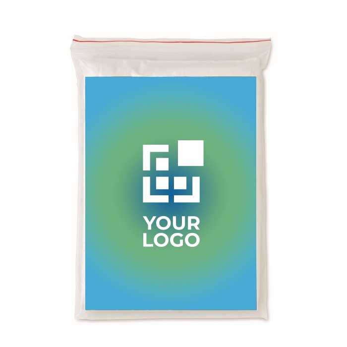 Chubasquero personalizado biodegradable vista principal Chubasquero personalizado biodegradable vista principal
