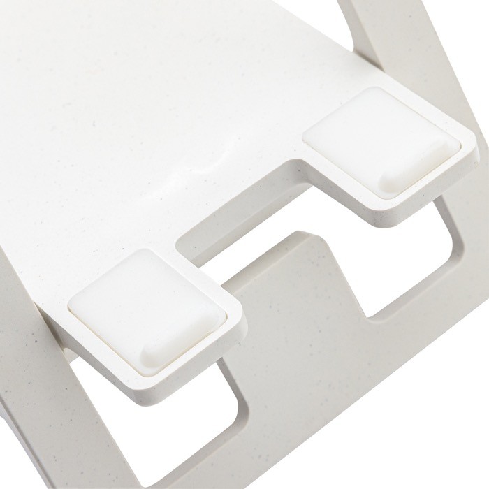 Soporte plano para móvil plegable de plástico reciclado color blanco sexta vista Soporte plano para móvil plegable de plástico reciclado color blanco sexta vista