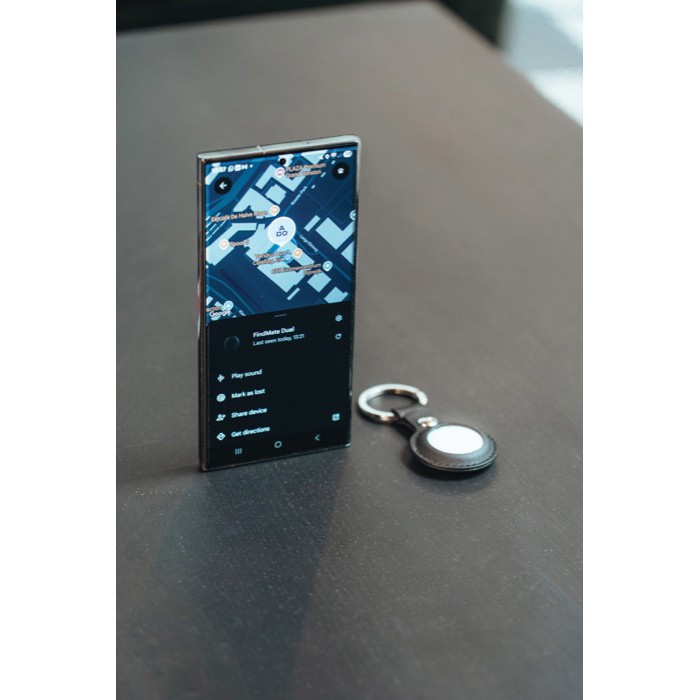 Llavero localizador ecológico con alarma compatible Apple y Android color blanco