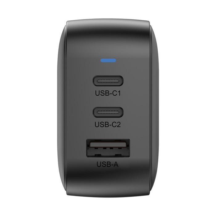 Cargador supperápido para varios países con 3 salidas 70W color negro segunda vista Cargador supperápido para varios países con 3 salidas 70W color negro segunda vista