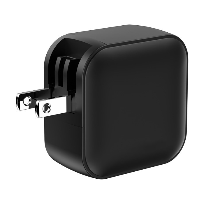 Cargador supperápido para varios países con 3 salidas 70W color negro tercera vista Cargador supperápido para varios países con 3 salidas 70W color negro tercera vista