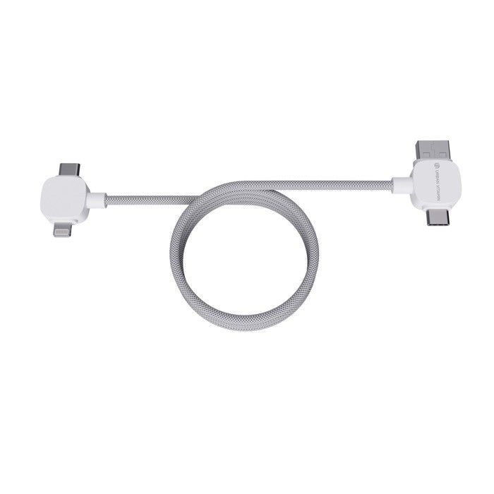 Cable de carga magnético antienredos de 120 cm con 4 puertos color blanco séptima vista Cable de carga magnético antienredos de 120 cm con 4 puertos color blanco séptima vista