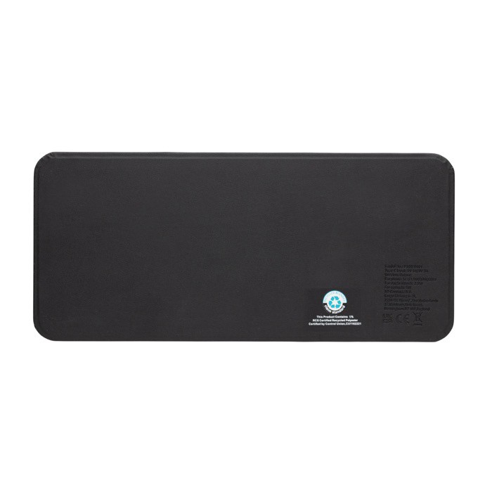 Bandeja de poliéster reciclado con cargador inalámbrico 3 en 1 color negro quinta vista