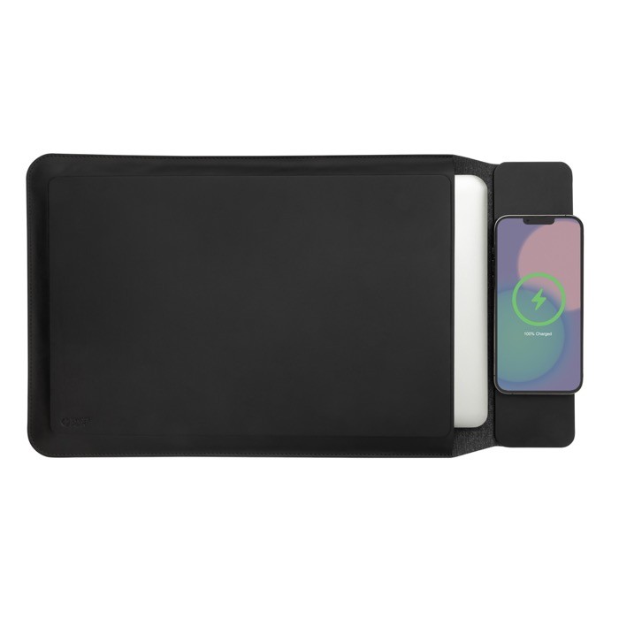 Funda ecológica con cierre y carga magnética para portátiles 15.6” Swiss Peak color negro quinta vista