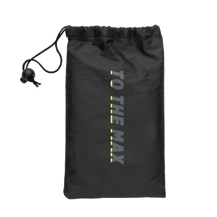 Tubo de fitness con bolsa color negro vista con logo