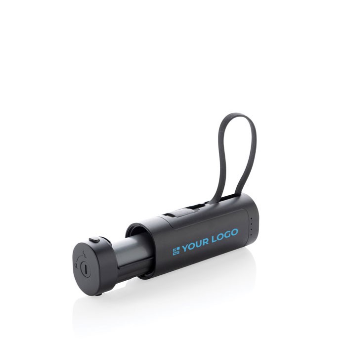 Powerbank portátil extraíble ideal para reciclar la batería 5.000 mAh color negro vista de impresión Powerbank portátil extraíble ideal para reciclar la batería 5.000 mAh color negro vista de impresión