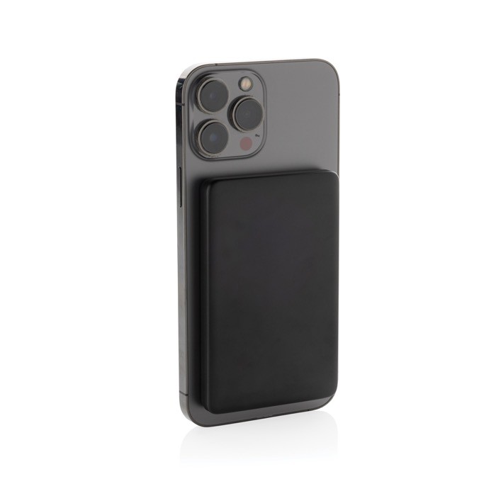 Powerbank con carga inalámbrica magnética indicador 5.000 mAh color negro sexta vista Powerbank con carga inalámbrica magnética indicador 5.000 mAh color negro sexta vista