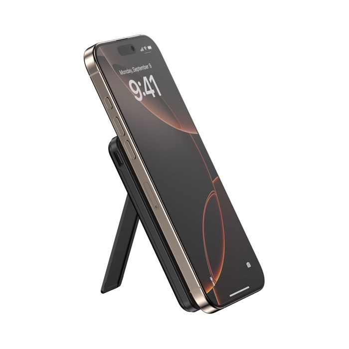 Powerbank 5 en 1 ecológica con cables de carga y soporte 5.000 mAh color negro segunda vista