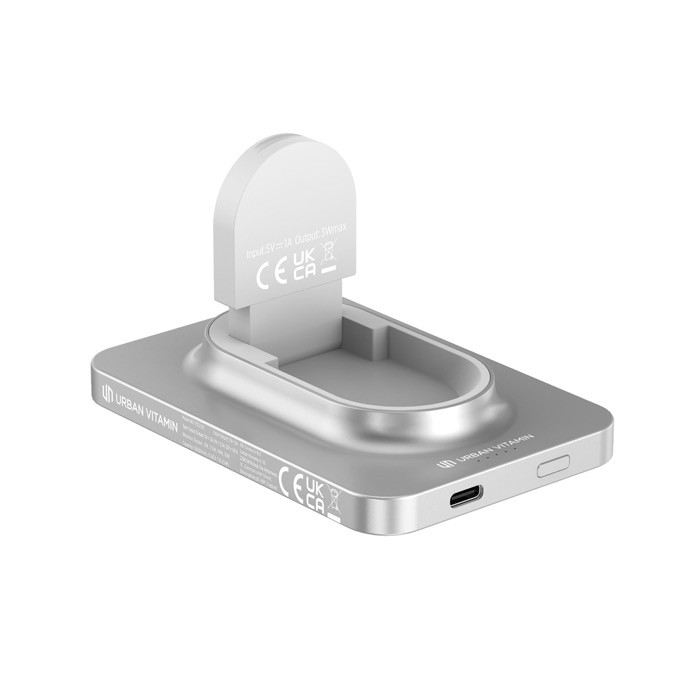 Powerbank 2 en 1 con imán y cargador para reloj 5.000 mAh color plateado vista 16 Powerbank 2 en 1 con imán y cargador para reloj 5.000 mAh color plateado vista 16