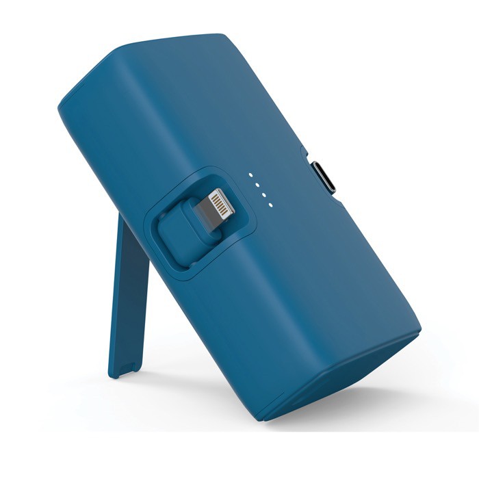 Powerbank de plástico reciclado con indicador de carga 20W color azul novena vista