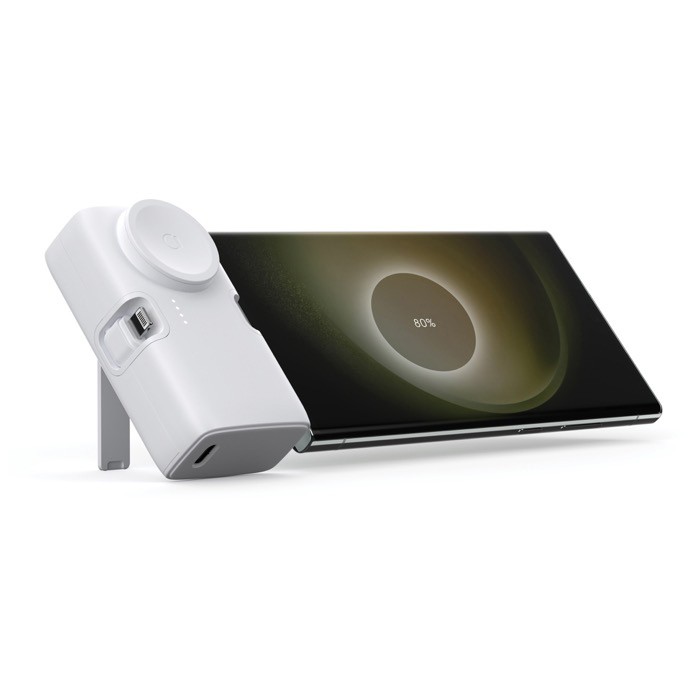 Cargador para reloj y varios dispositivos con potencia de 20W color blanco cuarta vista