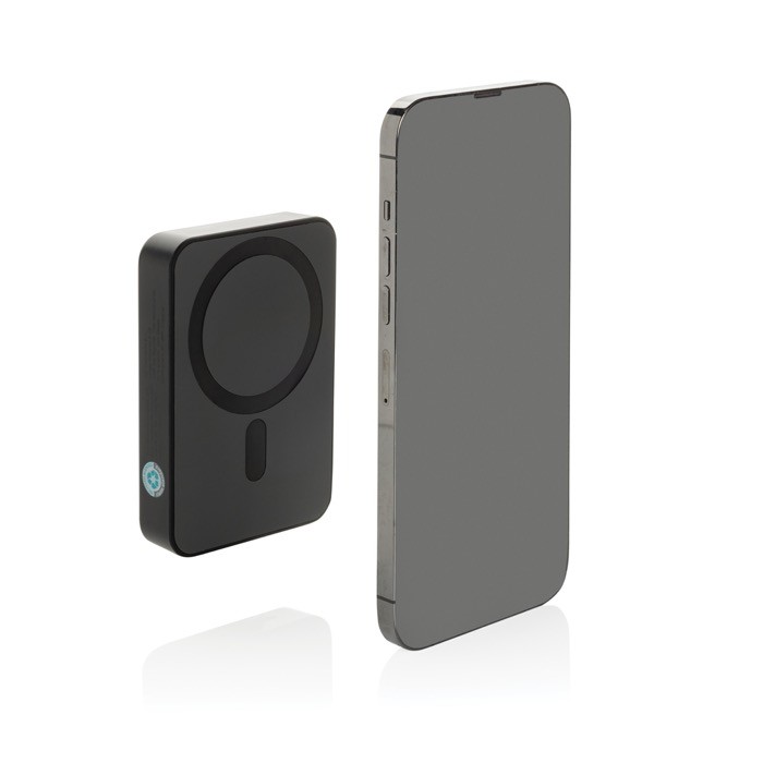 Powerbank de bolsillo ABS reciclado con indicador de carga 10.000 mAh color negro segunda vista