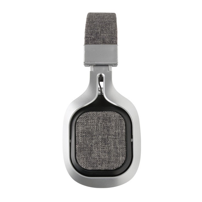 Auriculares cómodos con detalles en tela color gris tercera vista Auriculares cómodos con detalles en tela color gris tercera vista