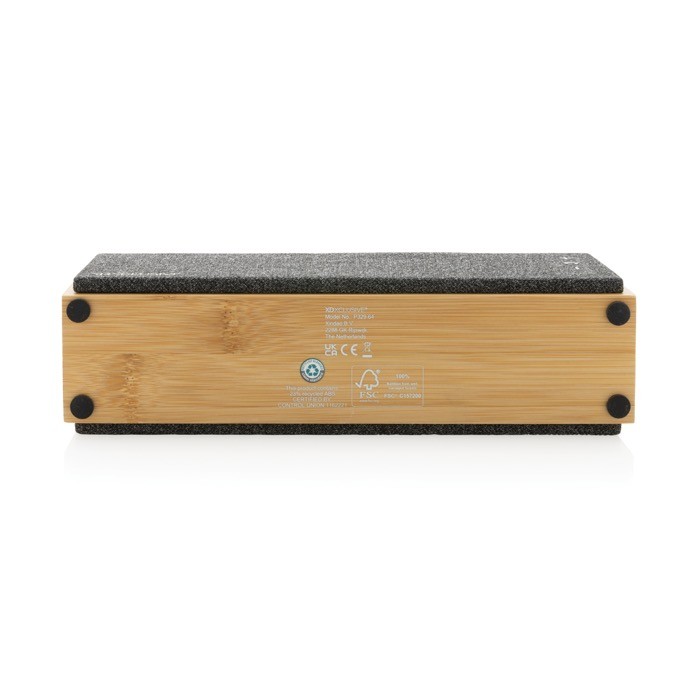 Altavoces inalámbricos rectangular de bambú color madera quinta vista