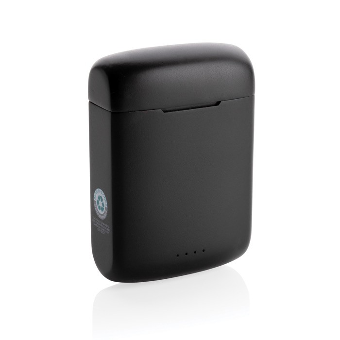 Auriculares inalámbricos con panel solar de carga y BT 5.3 color negro segunda vista Auriculares inalámbricos con panel solar de carga y BT 5.3 color negro segunda vista