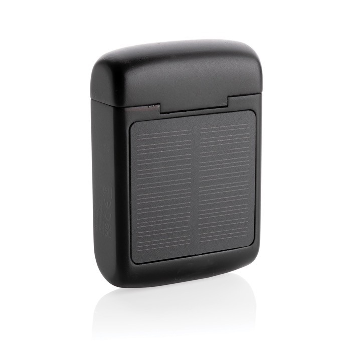 Auriculares inalámbricos con panel solar de carga y BT 5.3 color negro cuarta vista Auriculares inalámbricos con panel solar de carga y BT 5.3 color negro cuarta vista