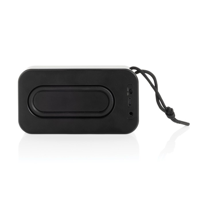 Altavoz BT 5.3 en aluminio reciclado con graves potentes 10W Swiss Peak color gris cuarta vista