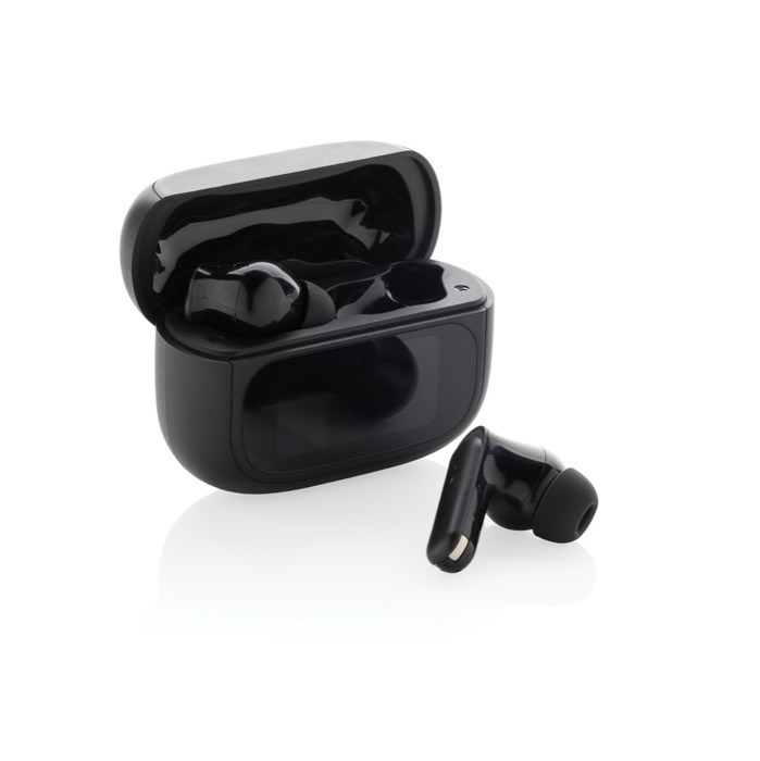Auriculares inalámbricos con pantalla táctil y función llamada color negro segunda vista Auriculares inalámbricos con pantalla táctil y función llamada color negro segunda vista