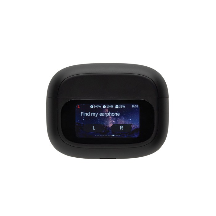 Auriculares inalámbricos con pantalla táctil y función llamada color negro octava vista Auriculares inalámbricos con pantalla táctil y función llamada color negro octava vista