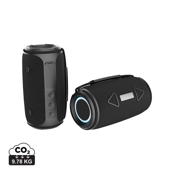 Altavoz BT 5.3 en plástico reciclado con resistencia IPX4 16W color negro
