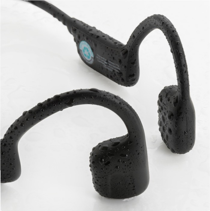 Auriculares con micrófono integrado ideales para hacer deporte color negro tercera vista Auriculares con micrófono integrado ideales para hacer deporte color negro tercera vista