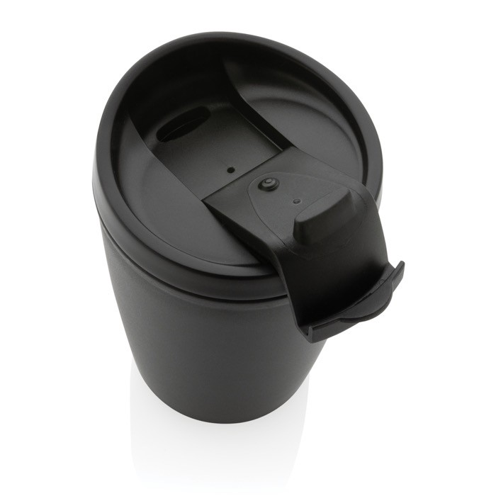Vaso térmico fabricado en plástico reciclado color negro quinta vista