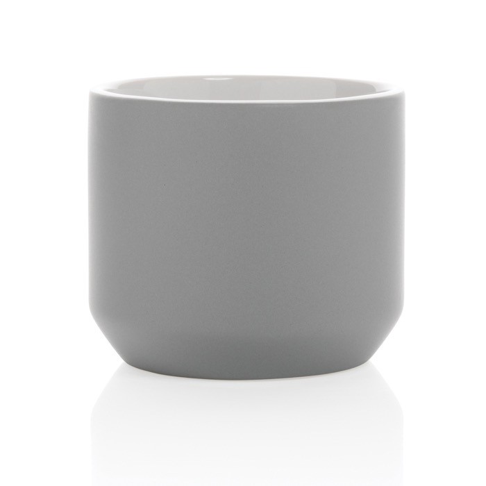 Taza de cerámica de diseño moderno color gris tercera vista