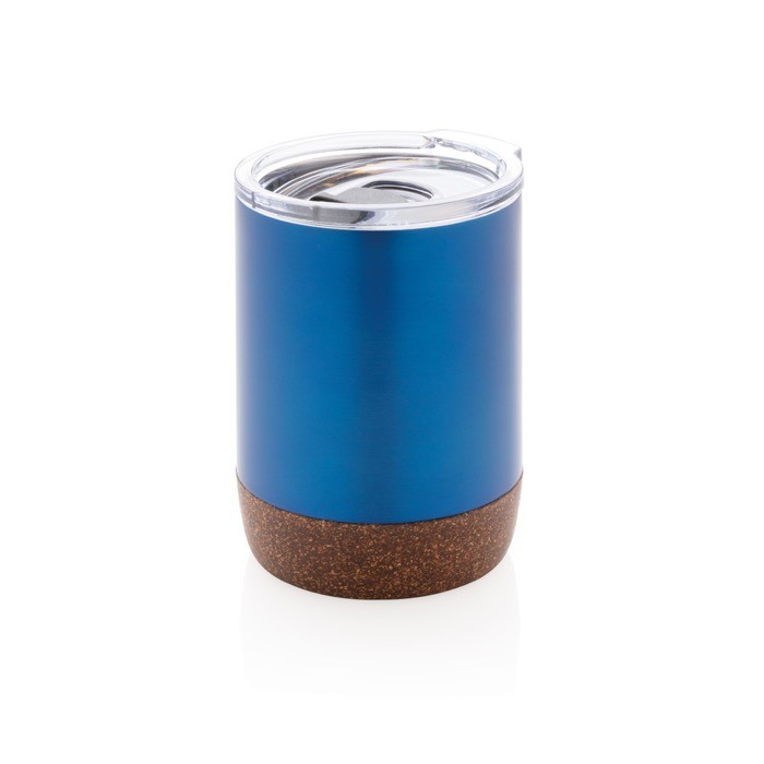 Tazas térmicas pequeñas con base de corcho color azul Tazas térmicas pequeñas con base de corcho color azul