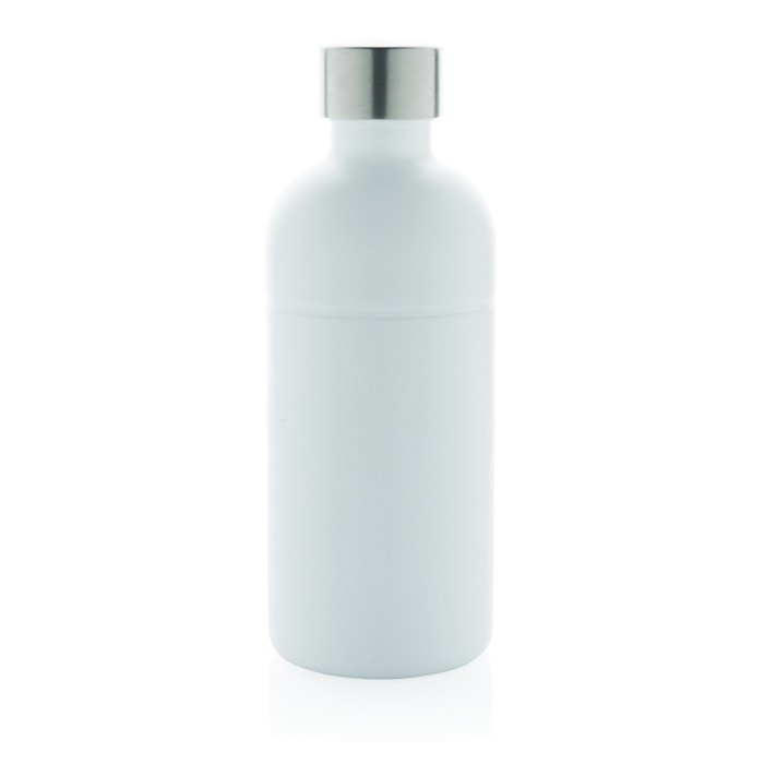 Botella de acero inoxidable reciclado con sistema antifugas 800ml color blanco segunda vista