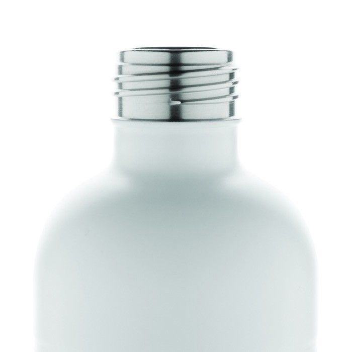 Botella de acero inoxidable reciclado con sistema antifugas 800ml color blanco tercera vista