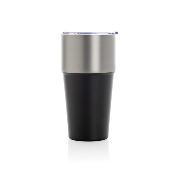 Vaso térmico de acero inoxidable reciclado antigoteo de 500ml color negro cuarta vista Vaso térmico de acero inoxidable reciclado antigoteo de 500ml color negro cuarta vista